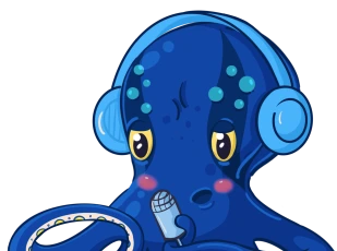 JetOctopus mascot wearing headphones