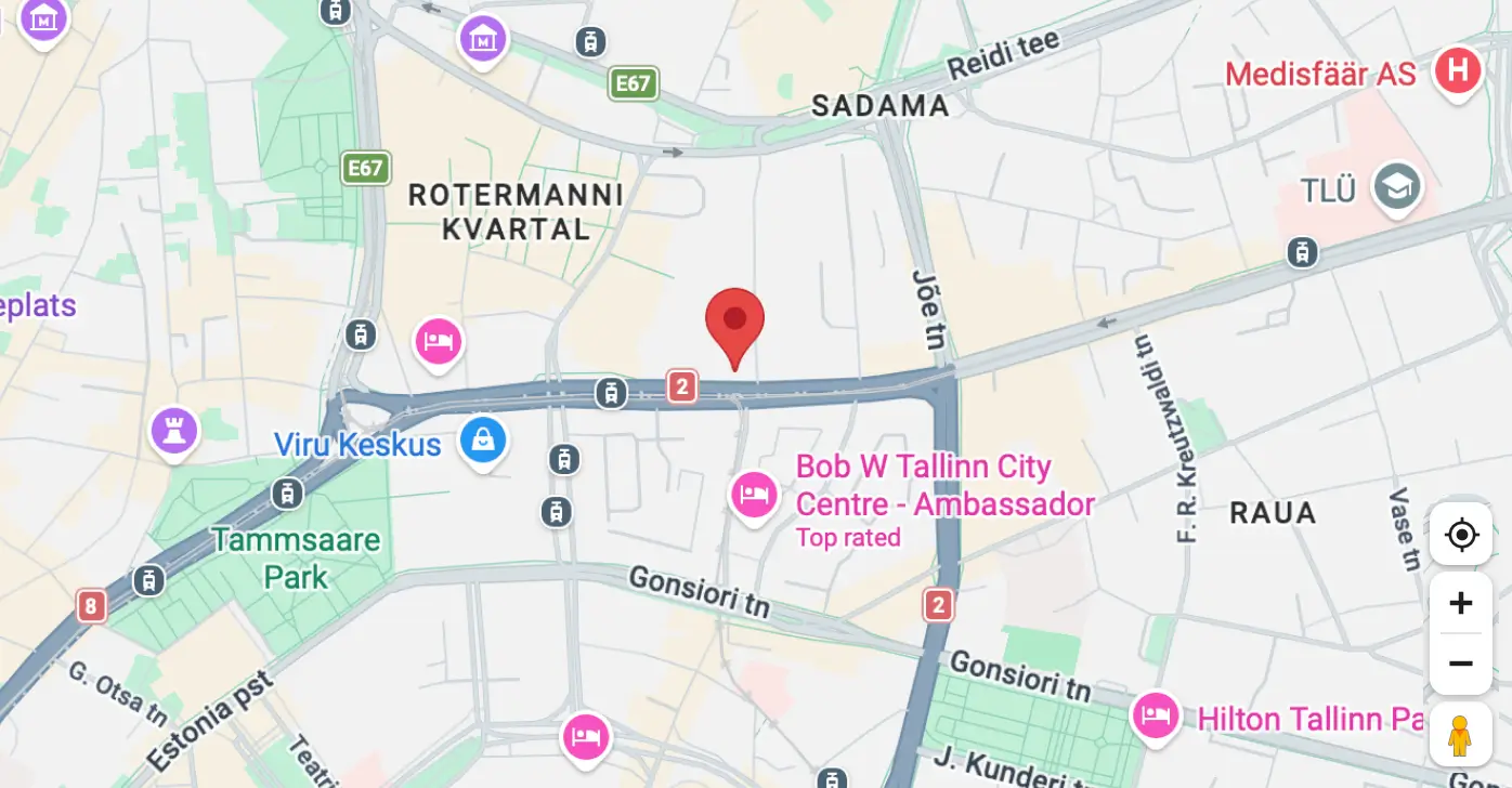 Map: JetOctopus office, Narva mnt 7, Tallinn