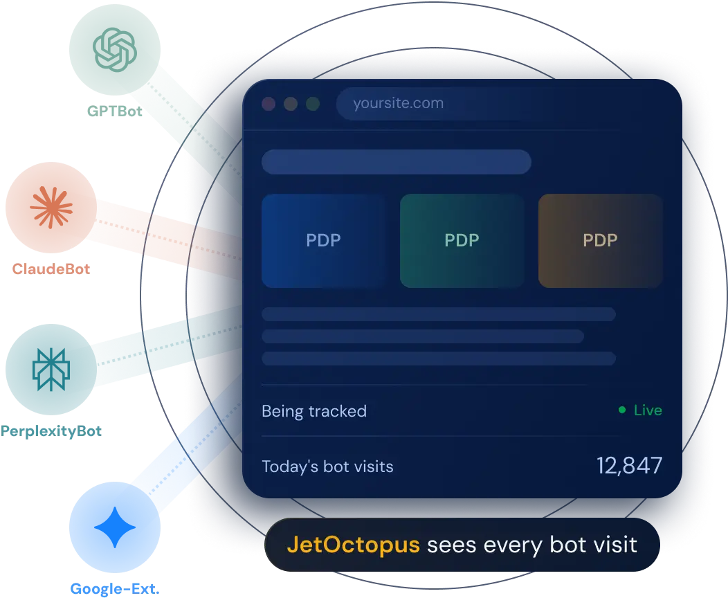 AI bots crawling website (conceptual illustration)