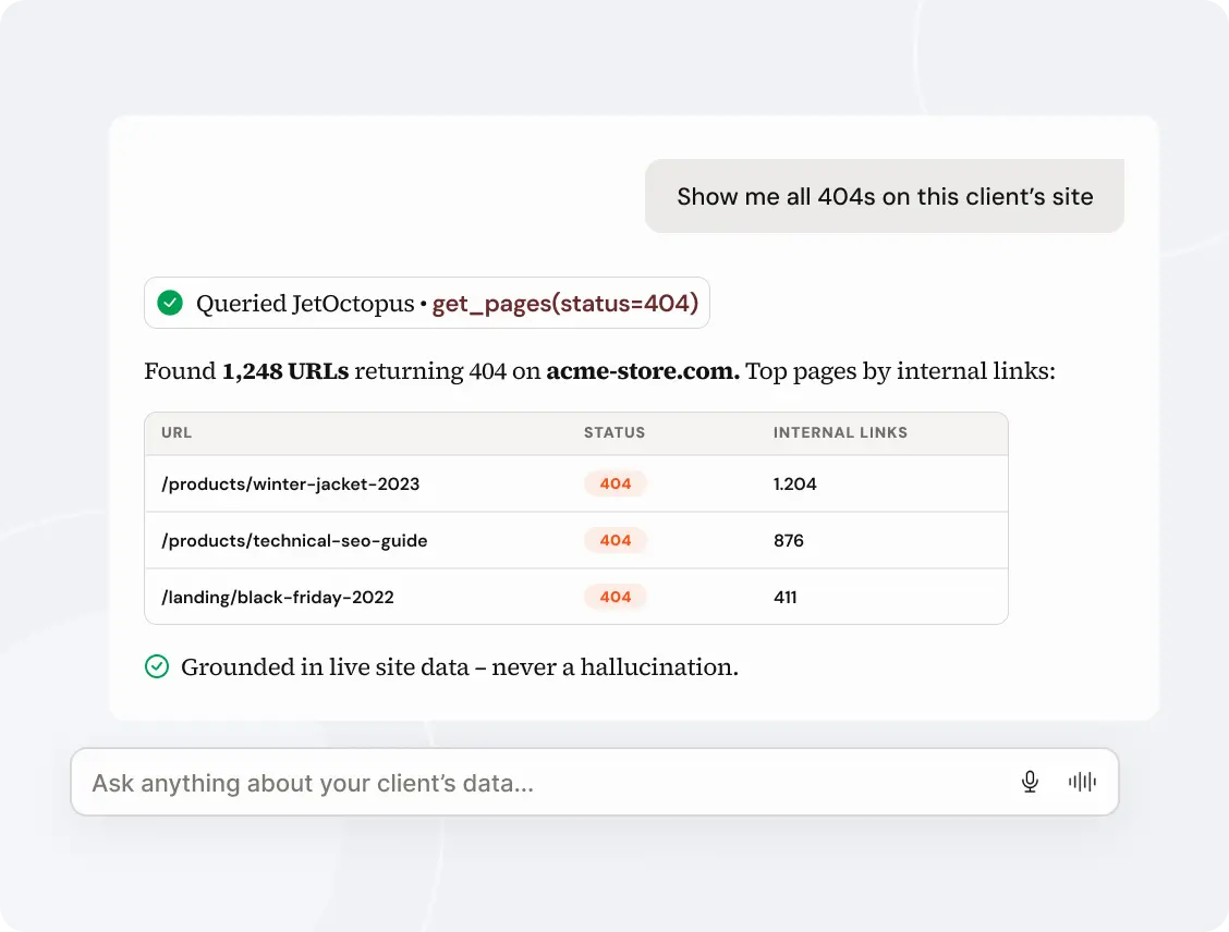 MCP client data query interface