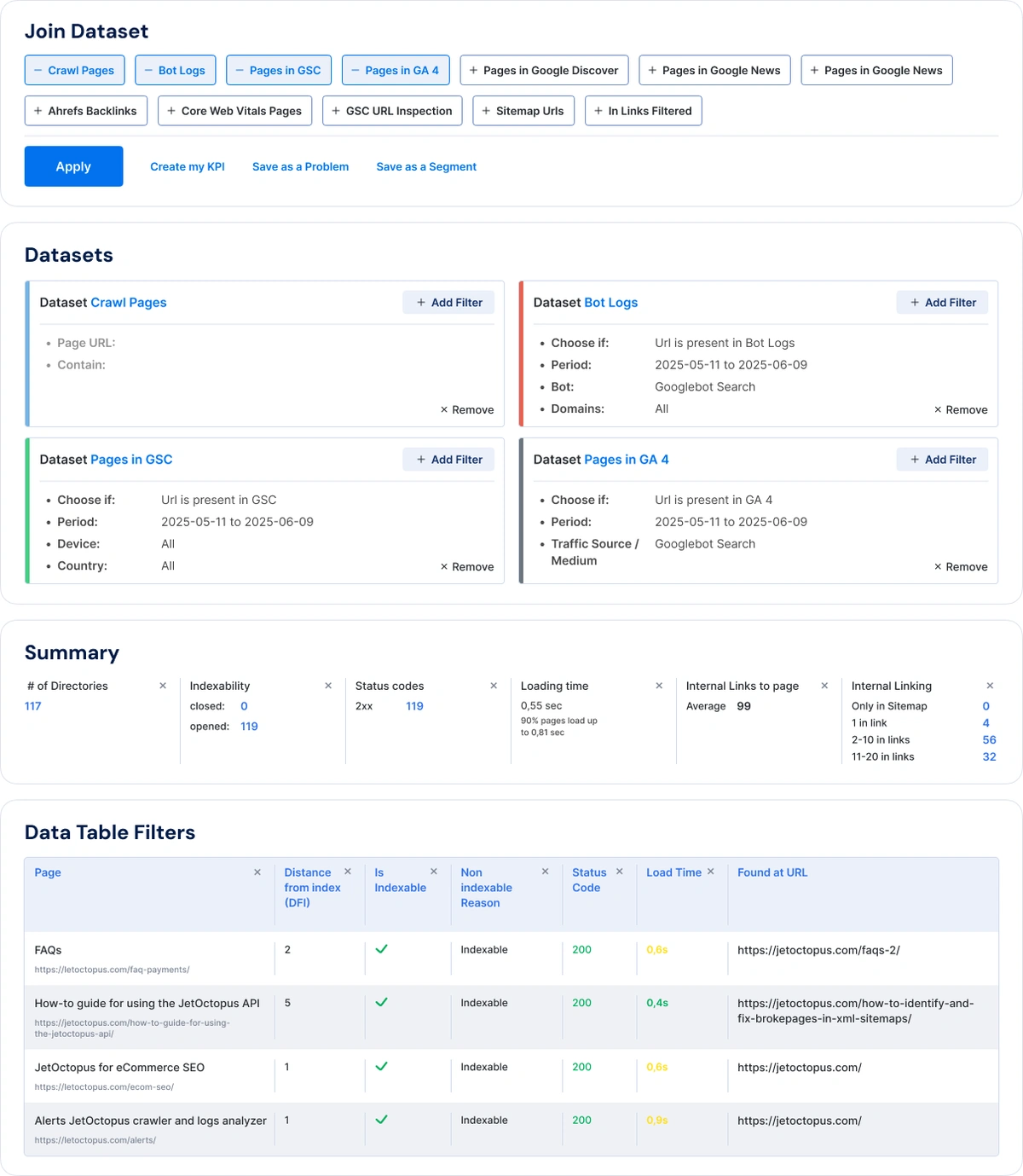 Unlimited Dataset Options