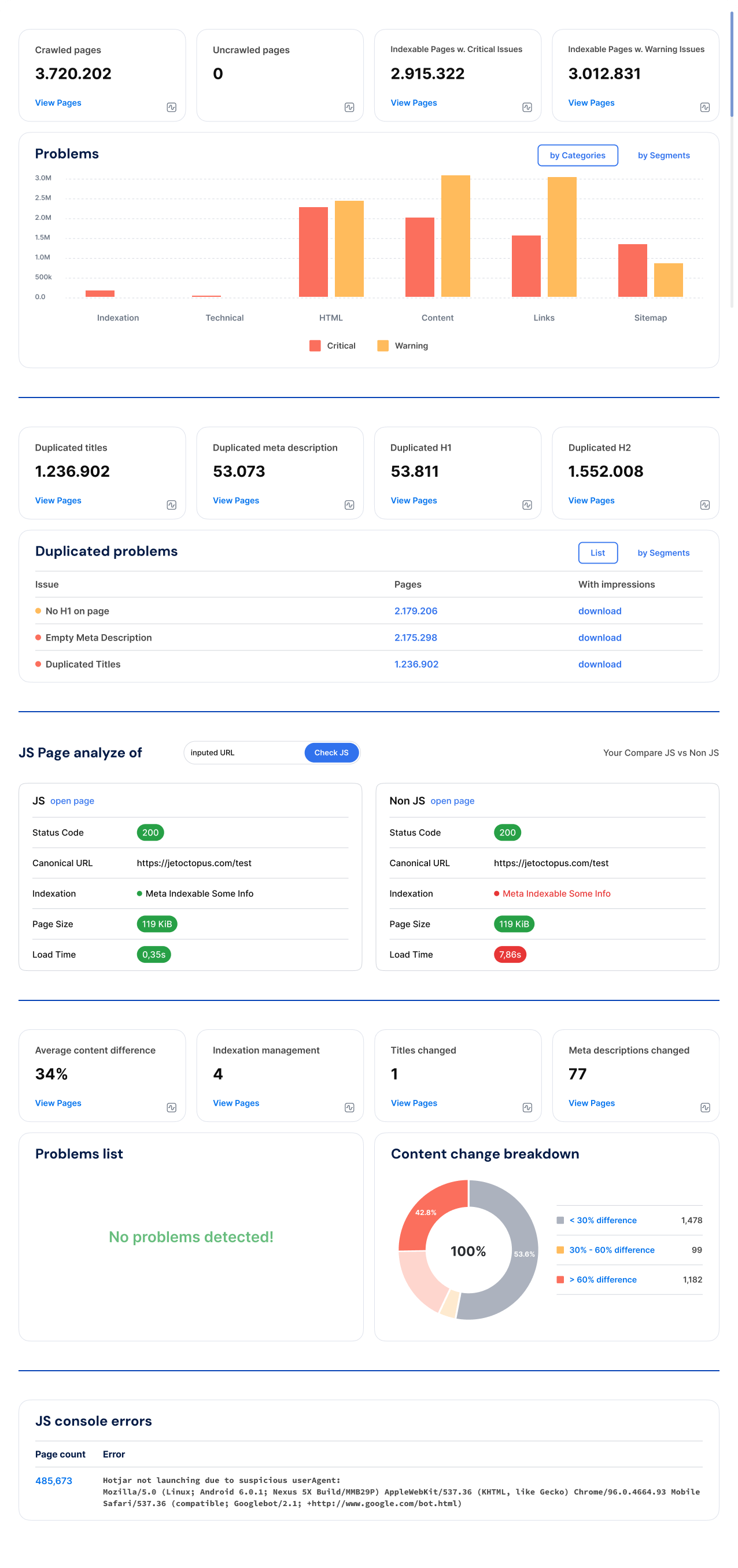 Next-gen JS Crawler report