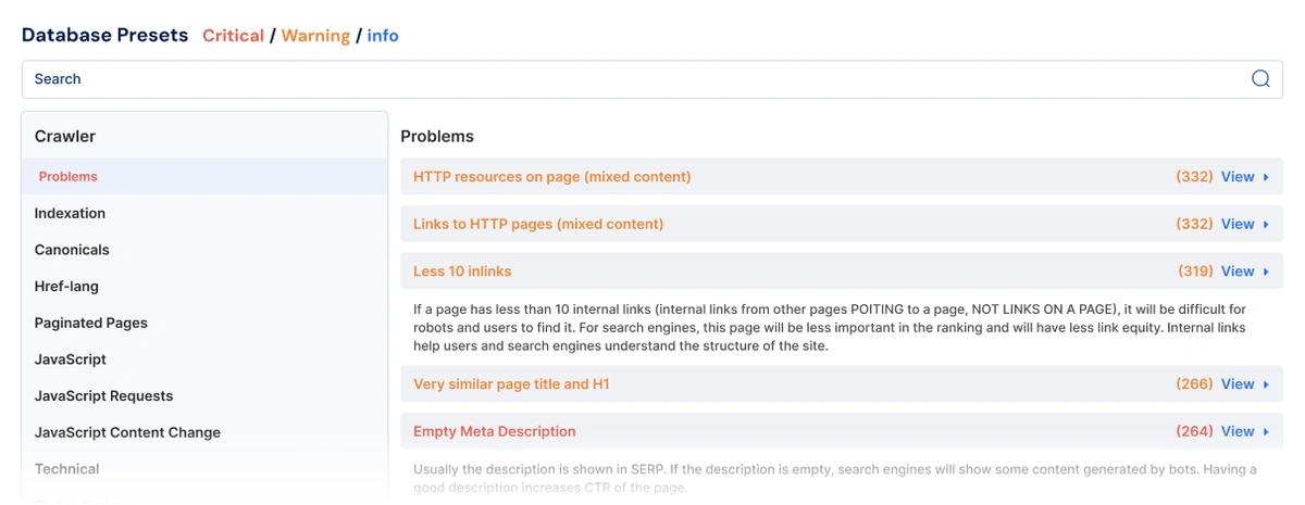 Preset Charts with Insights