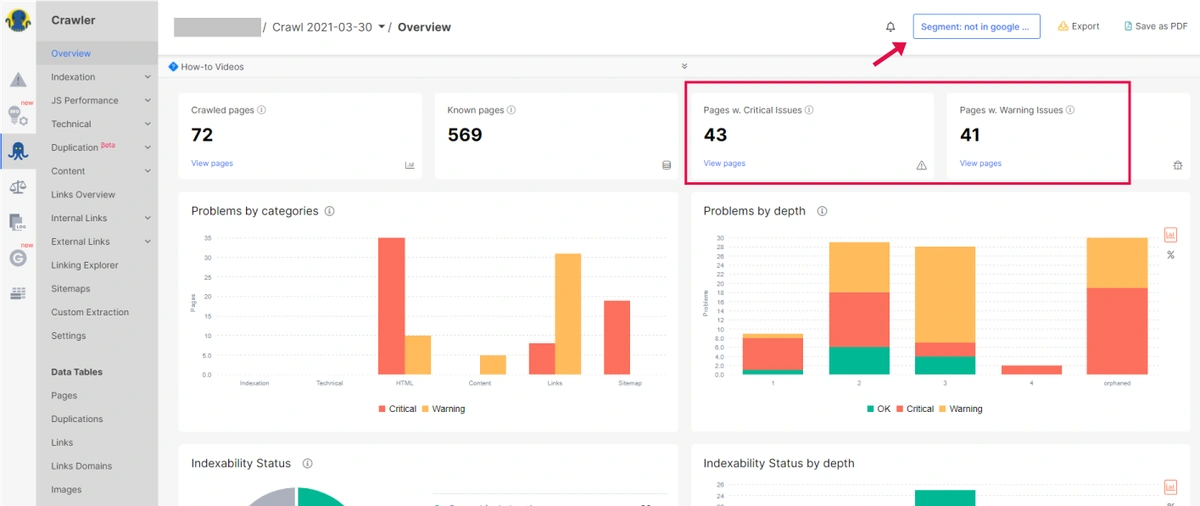 Segment All Pages Not In GSC