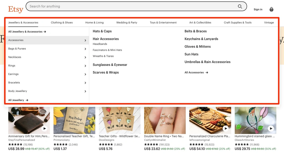Navigational Internal Links