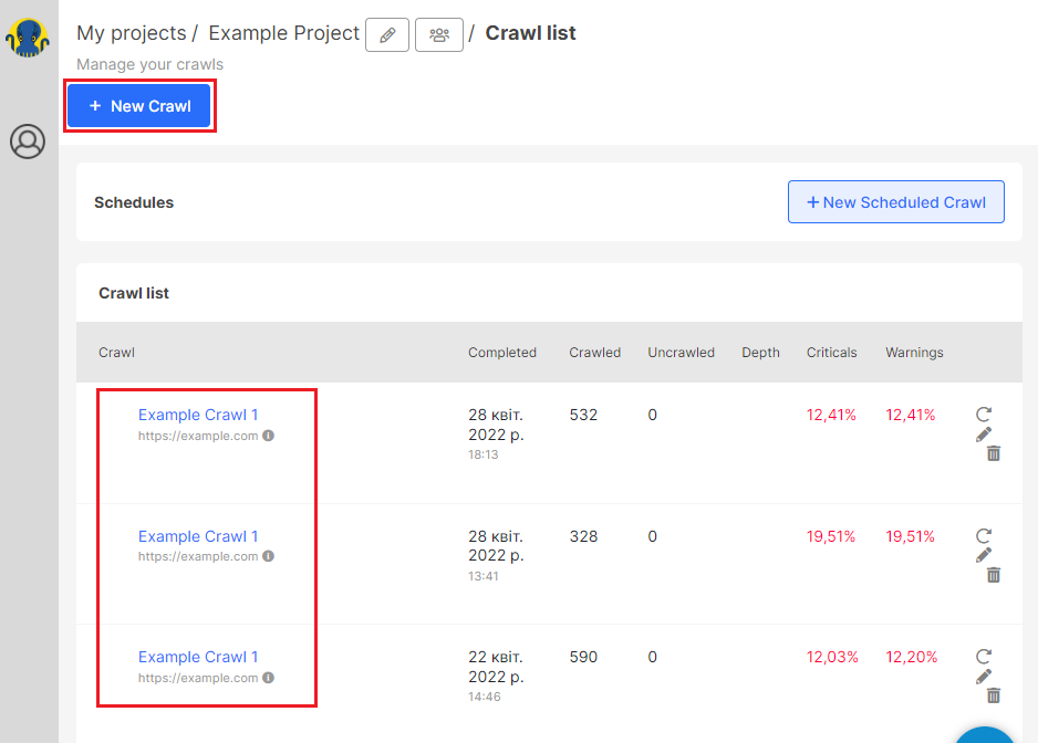 How to check hreflang with JetOctopus - Step 1