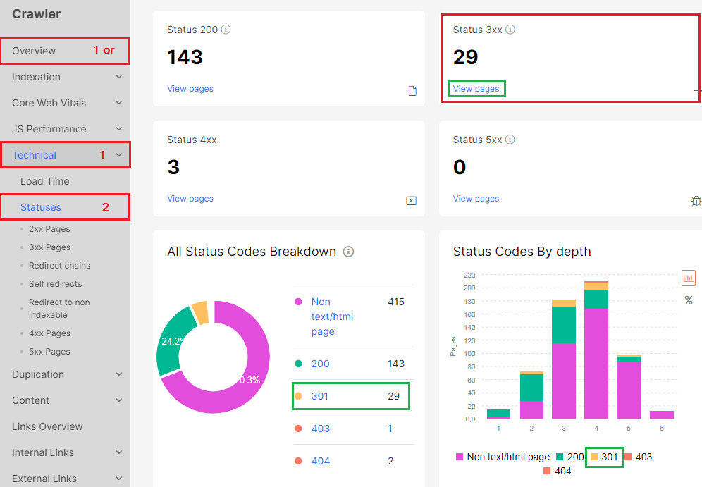 How to audit redirects with JetOctopus - step 2