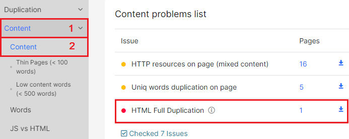 How to check for duplicate content - Step 7 - JetOctopus