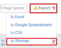 How to generate a sitemap with JetOctopus - export to sitemap