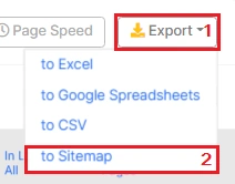 How to generate a sitemap with JetOctopus - export to sitemap