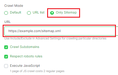 How to scan URLs from sitemaps - JetOctopus