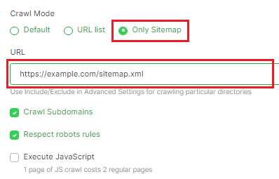 How to crawl a separate sitemap - JetOctopus