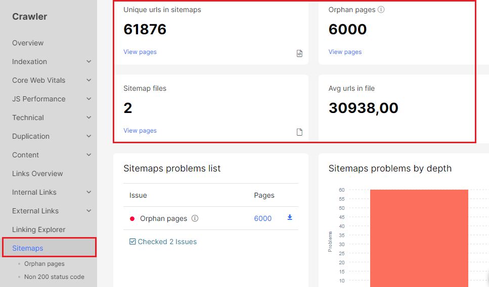 How to check XML Sitemaps with JetOctopus - sitemap report