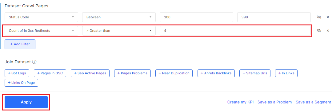 How to set the number of hops in the redirect chain - JetOctopus