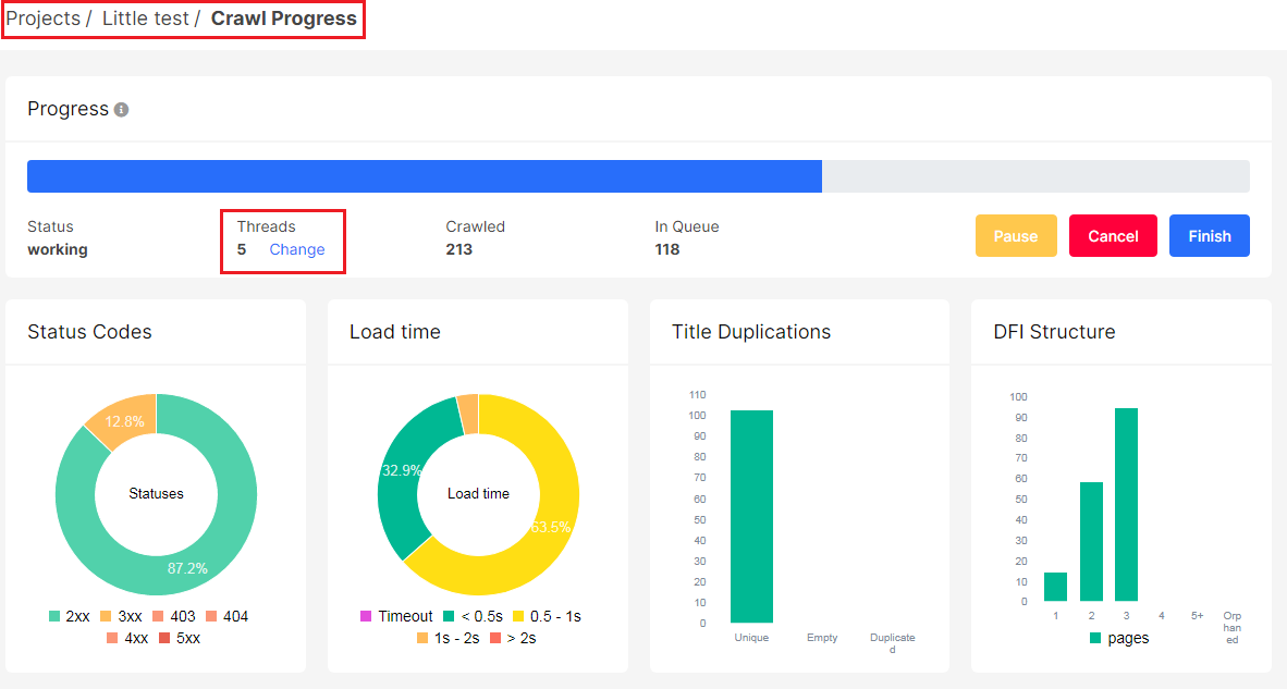 How to check JS website with JetOctopus - step 3