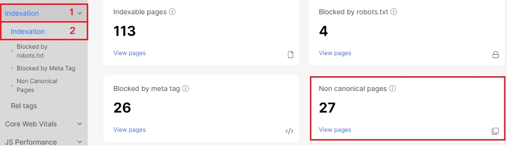 How to check canonicals with JetOctopus - step 3 How to check canonicals with JetOctopus - step 3