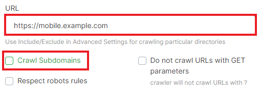 How to crawl separate mobile domains with JetOctopus - Step 2