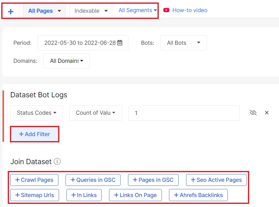 How to find blinking status codes in search robots logs - JetOctopus - Step 4