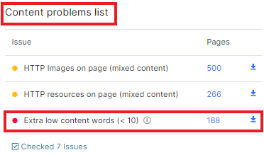 How to audit URLs with extra low content words with JetOctopus - 3