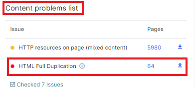 How to check pages with HTML full duplication - JetOctopus - 3