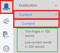 How to check pages with low content words - JetOctopus - 2