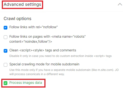 How to set up image crawling - JetOctopus - 3 How to set up image crawling - JetOctopus - 3