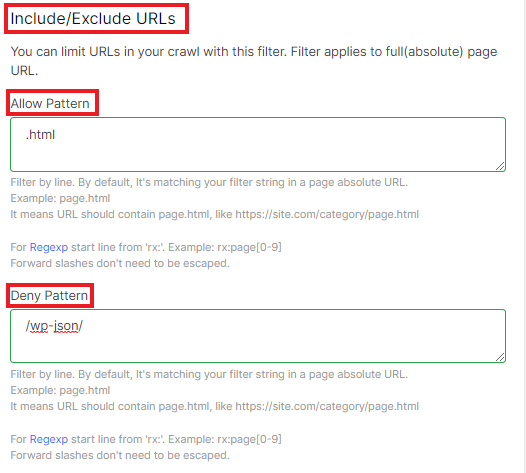 How to use Include and Exclude settings when configuring a crawl - JetOctopus - 1