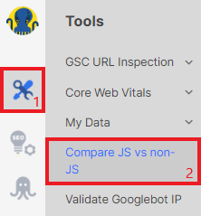 Product Update. Compare JS vs non-JS content with JetOctopus - 1