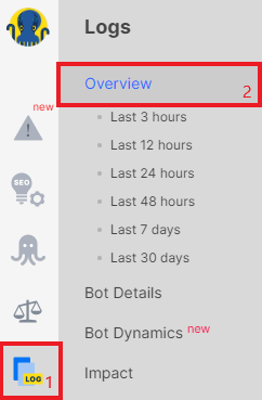 Analysis of the activity of marketing bots - JetOctopus Log Analyzer - 1