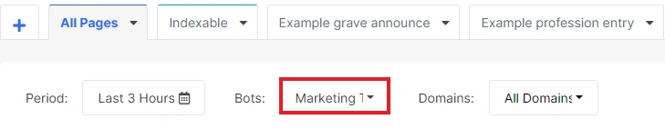 Analysis of the activity of marketing bots - JetOctopus Log Analyzer - 7