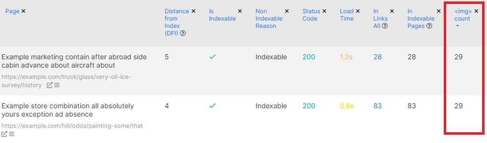 How to count the number of images on a webpage - JetOctopus - 5
