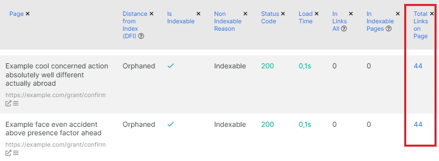 How to count the number of outlinks on the page - JetOctopus - 5