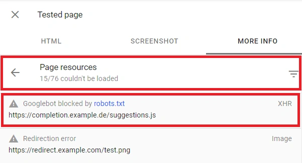 How to find JS blocked requests - JetOctopus SEO Crawler 2