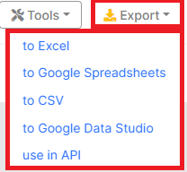 How to find all nofollow internal links pointing to indexable pages - Export to API - JetOctopus SEO Crawler 7