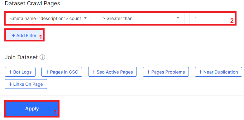 How to find pages with multiple meta descriptions - JetOctopus crawler - 2