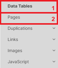How to count headings on a page - JetOctopus - 2 - Pages Datatable