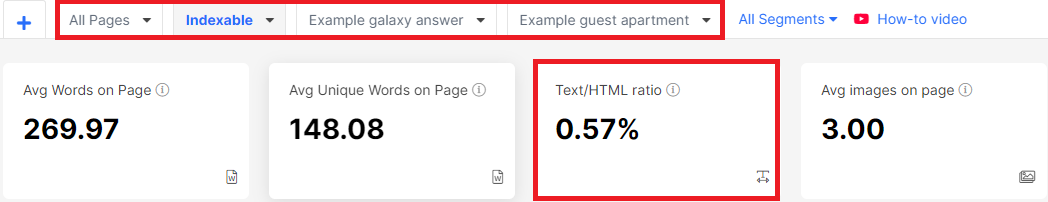What is Text-HTML ratio and how to analyze it- JetOctopus SEO Analyzer - 2